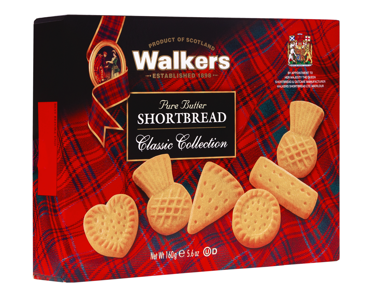 Walker's Classic Shortbread Collection with fourteen cookies in different shapes