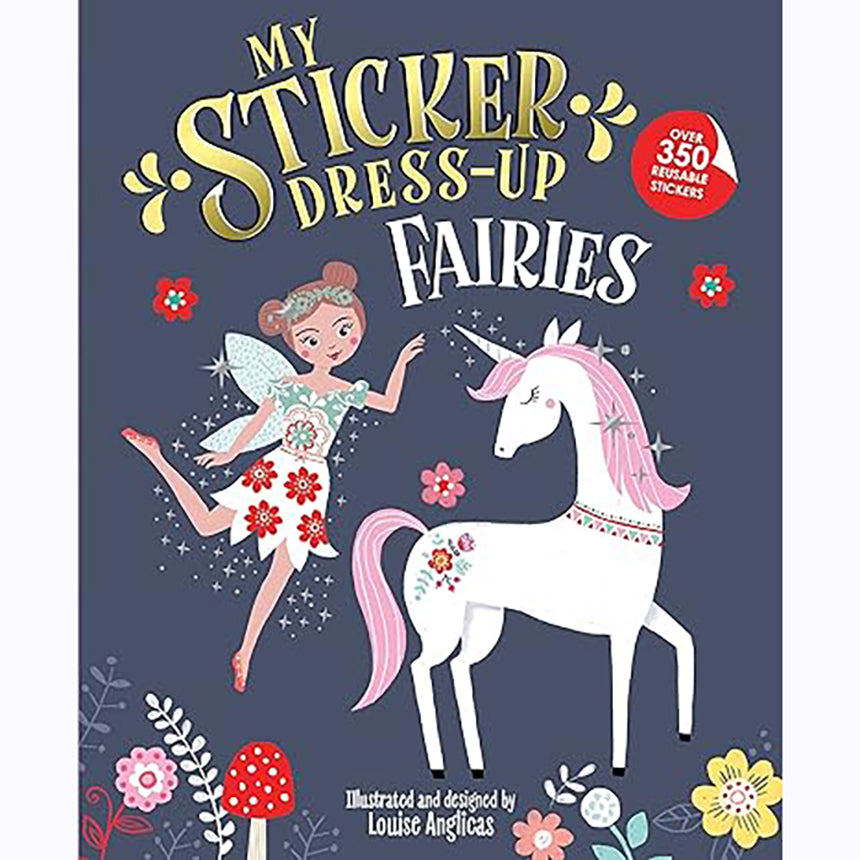 Fairies Dress Up Sticker book with 24 pages of fairies with reusable stickers