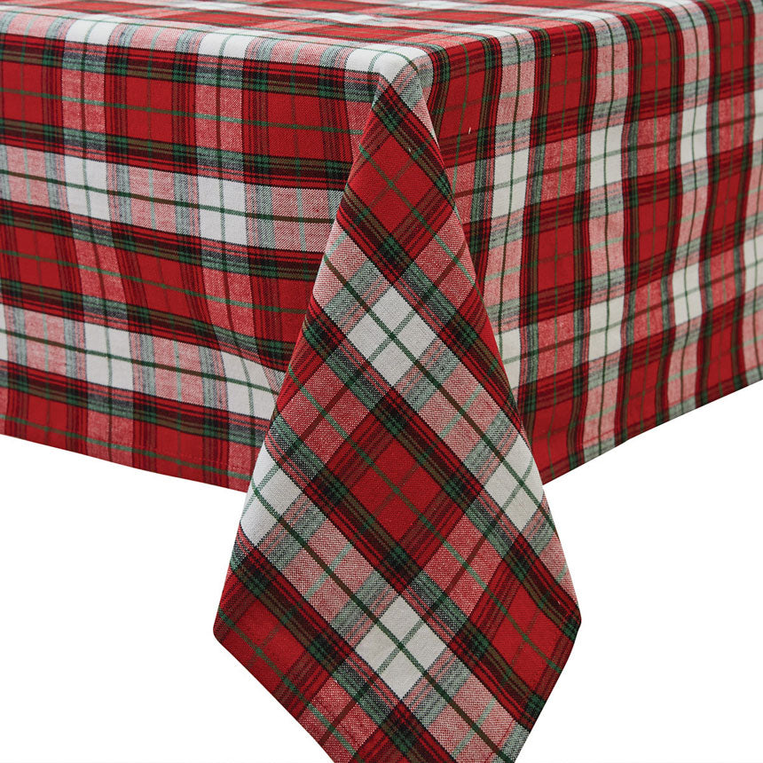SALE Holiday Plaid Tablecloth 60 x 84 inches