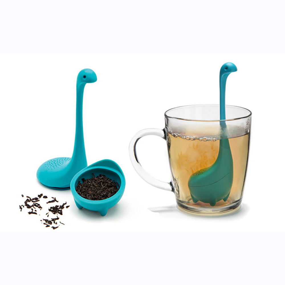 Two piece silicone Nessie loose tea infuser. 