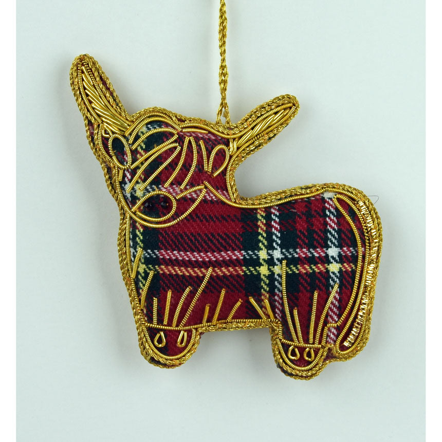 SALE Tartan Highland Cow Ornament