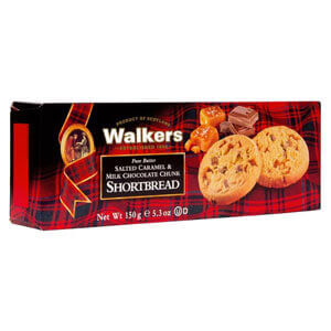 Walkers Salted Caramel and Chocolate Chunk Shortbread Cookies - box of nine