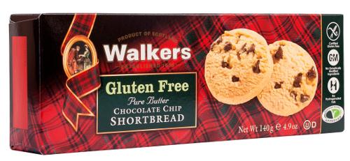 Walkers Gluten Free Chocolate Chip Cookies - box of nine