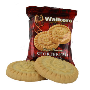 Pack of two thistle topped round shortbread cookies from Walkers