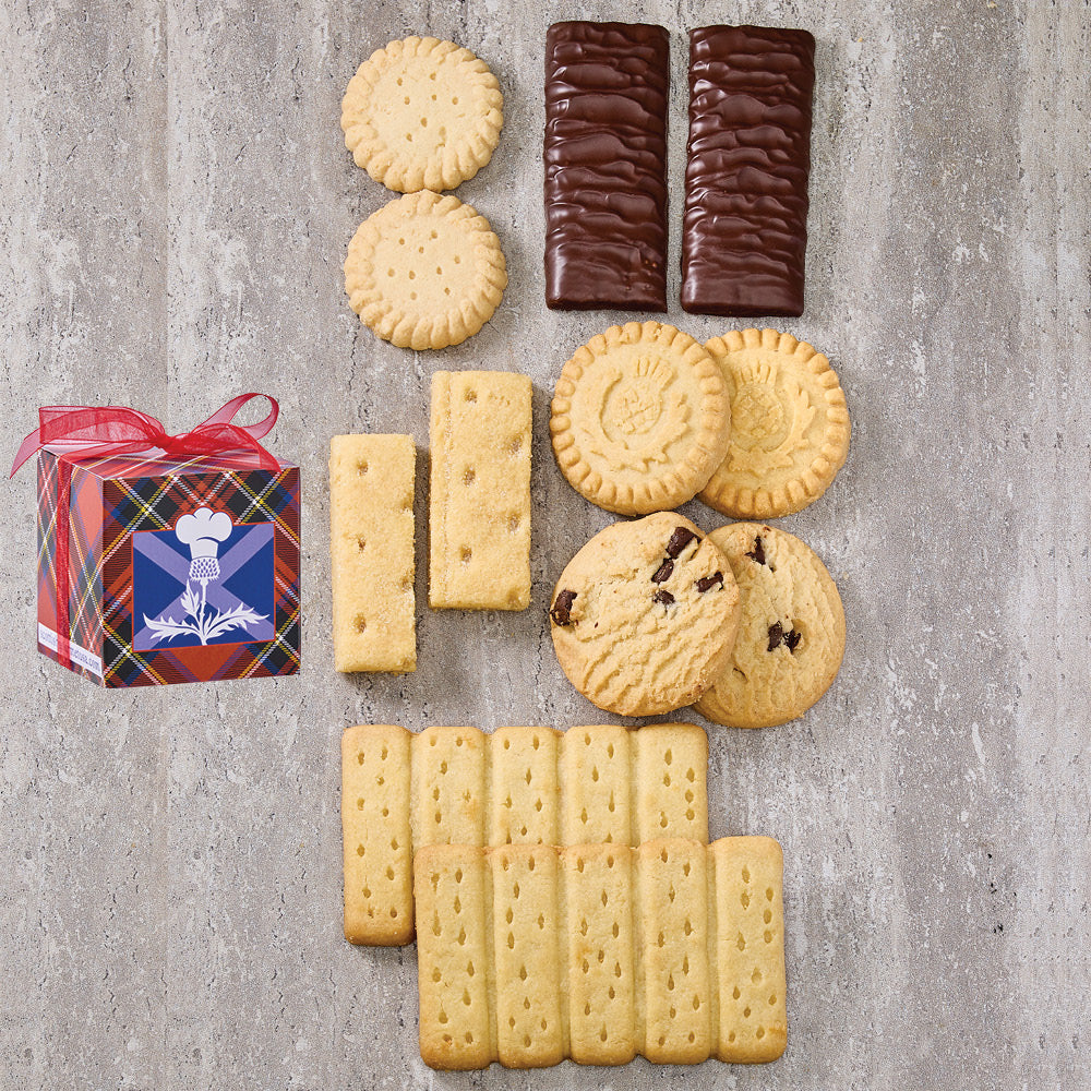 Shortbread Sampler Box - Red tartan gift box