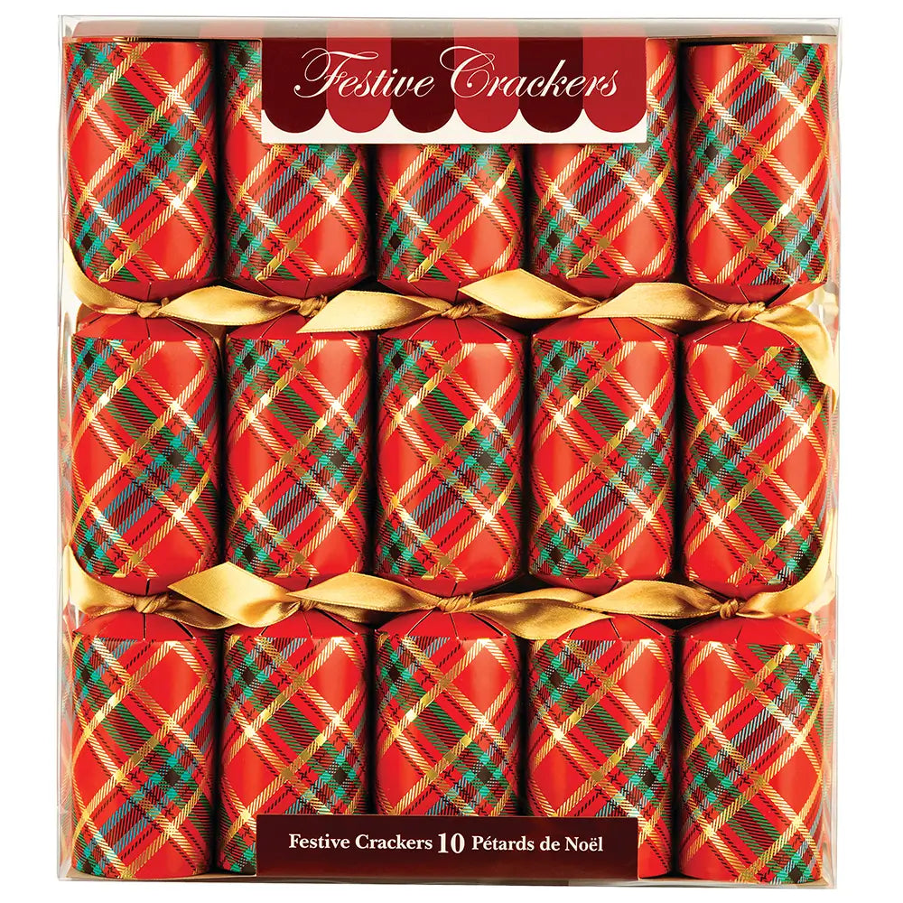 Plaid Christmas Crackers - Box of 10