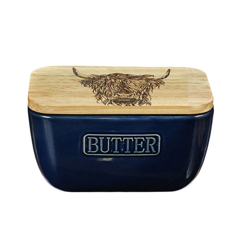 Highland Cow Ceramic Butter Dish
