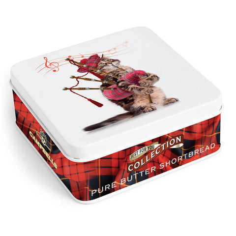 Campbells Piping Cat Shortbread Square Tin