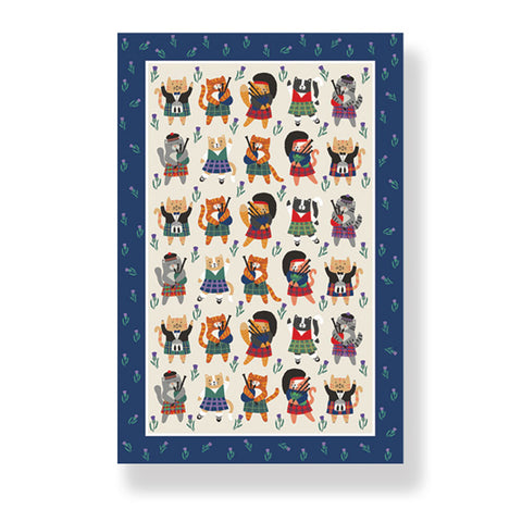 Cats N Kilts cotton teatowel