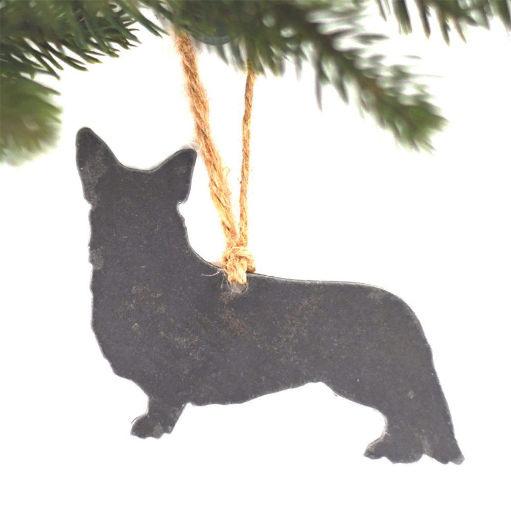 Corgi Ornament made of recycled steel