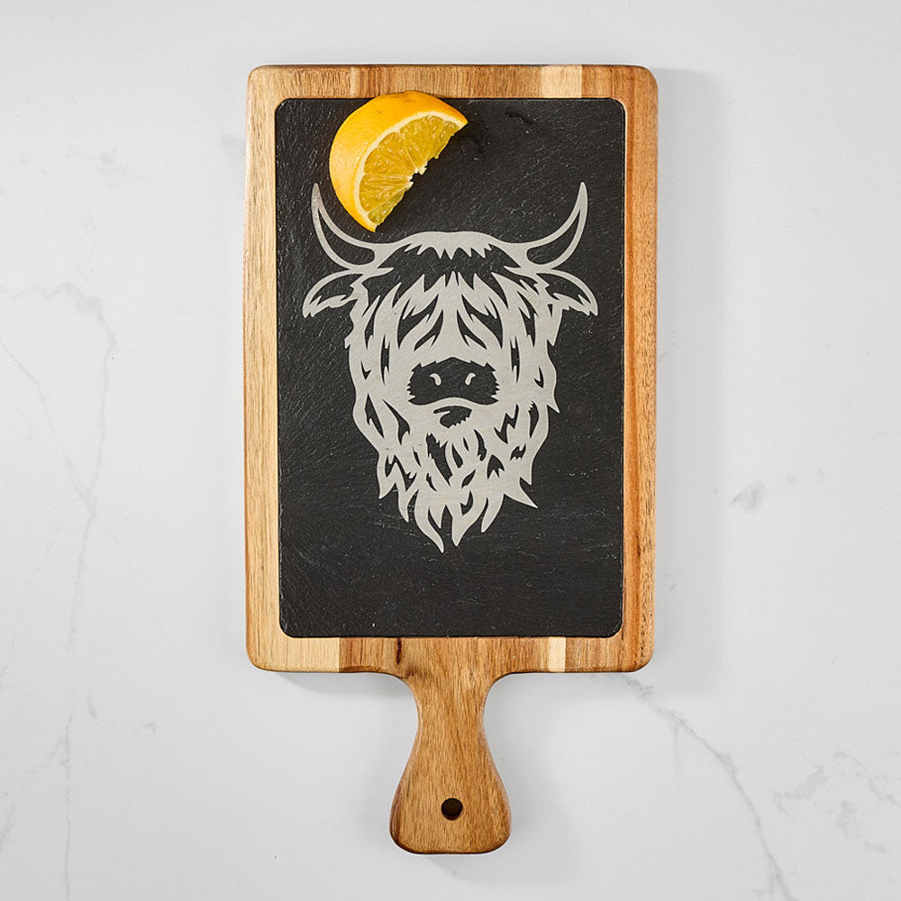 Highland Cow Slate Serving Board