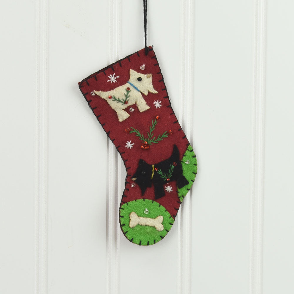 Felt Dog Stocking Ornament