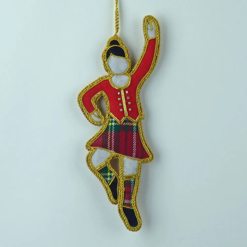 Embroidered Highland Dancer Ornament