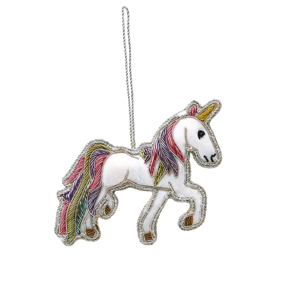 Embroidered Unicorn Ornament