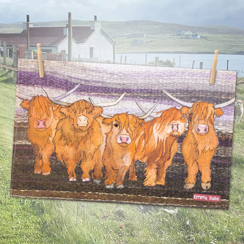Highland Cows Teatowel from Emma Ball