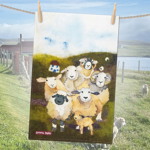 Felted Sheep Teatowel from Emma Ball