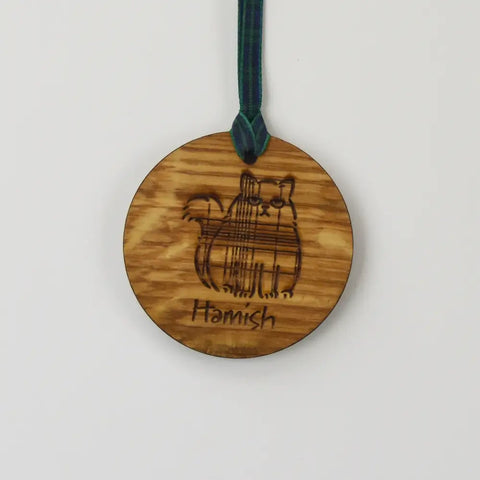 Hamish - Tartan Cat Wooden Ornament