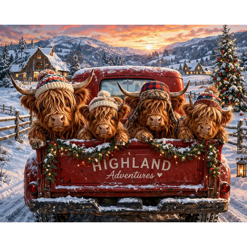 Highland Adventure Highland Cows Puzzle - 1000 pieces