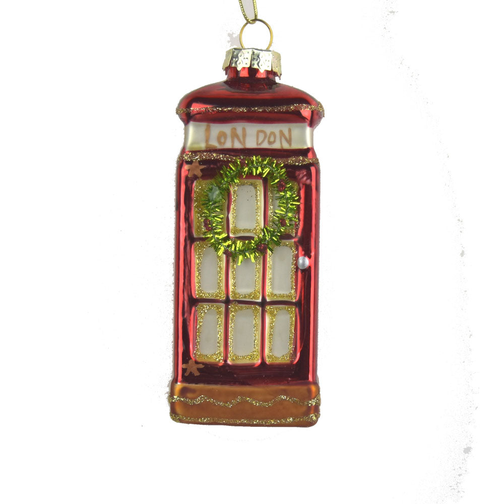 British Phone Box Glass Ornament