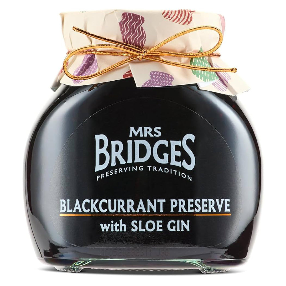 Mrs Bridges Blackcurrant Preserves with Sloe Gin - 12oz