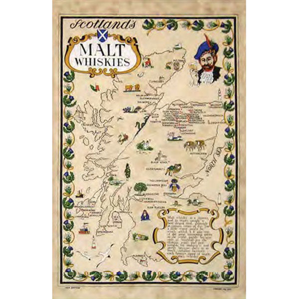 Malt Whisky Map Teatowel