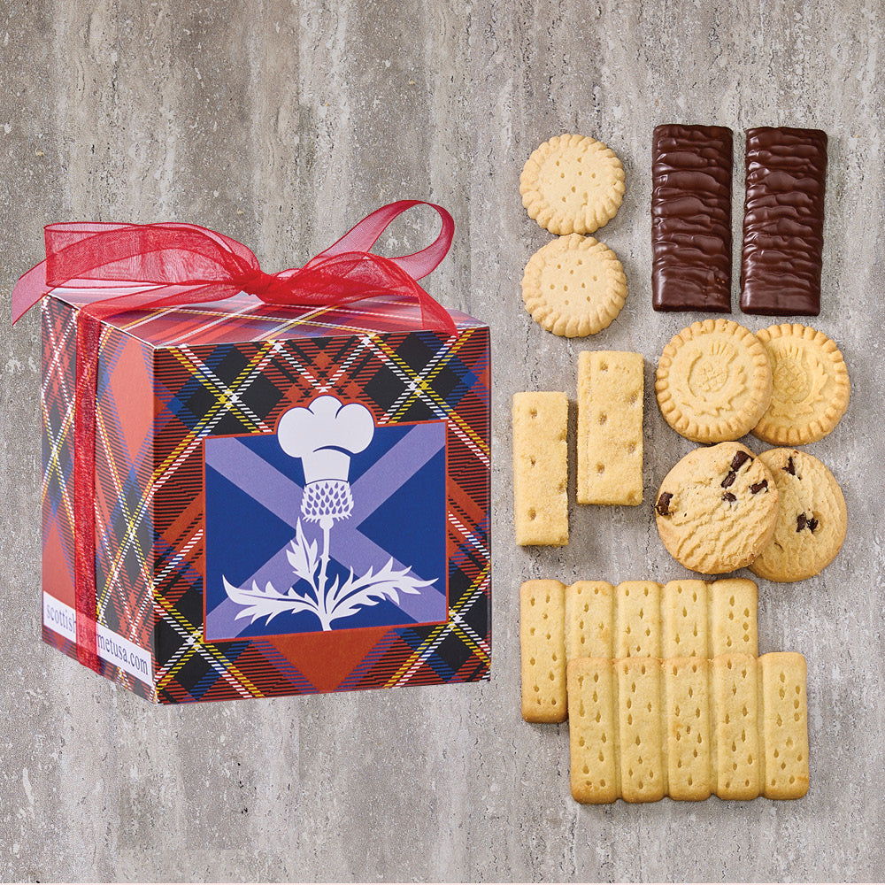 Shortbread Sampler Box - Red tartan gift box