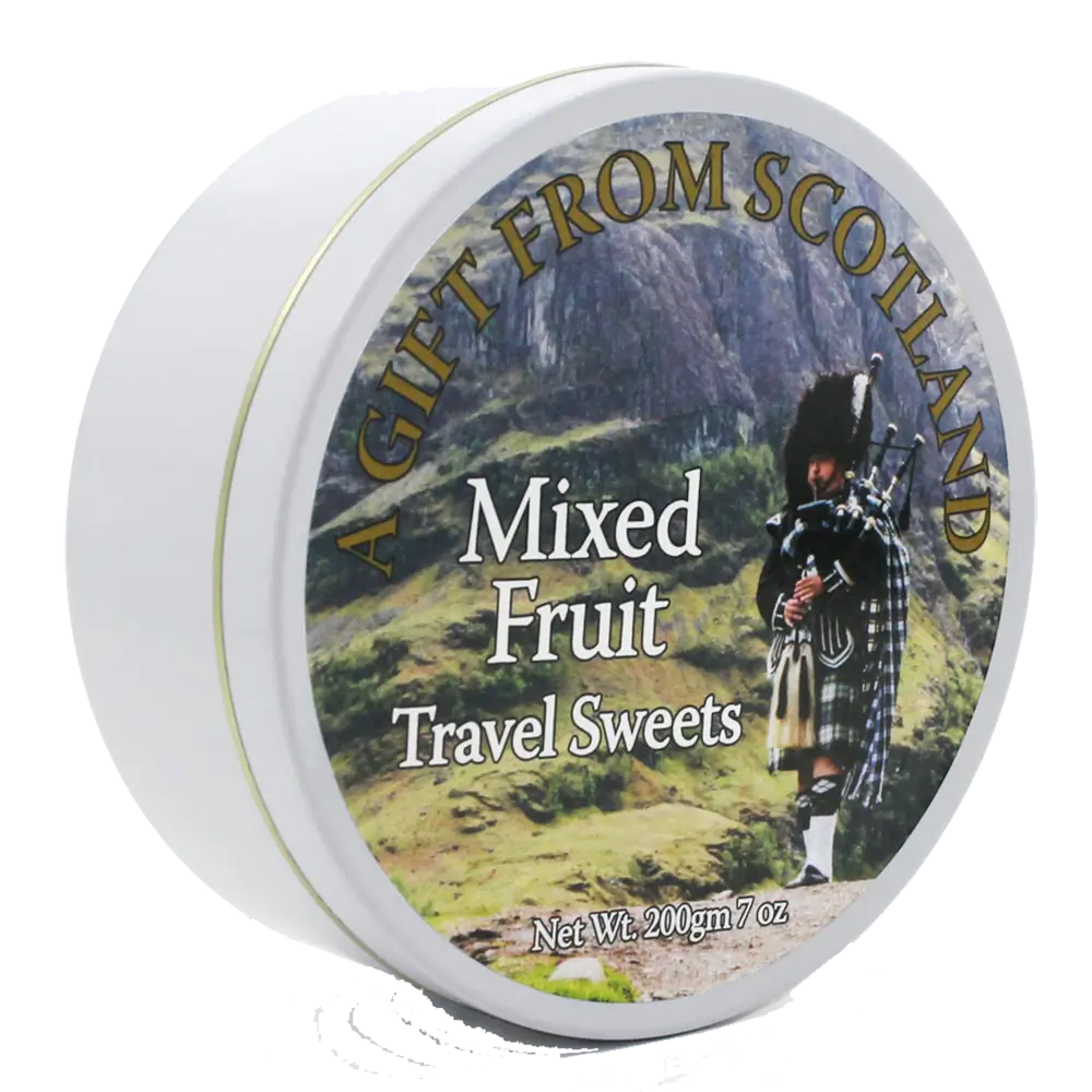 Scottish Piper Mixed Fruit Drops Tin