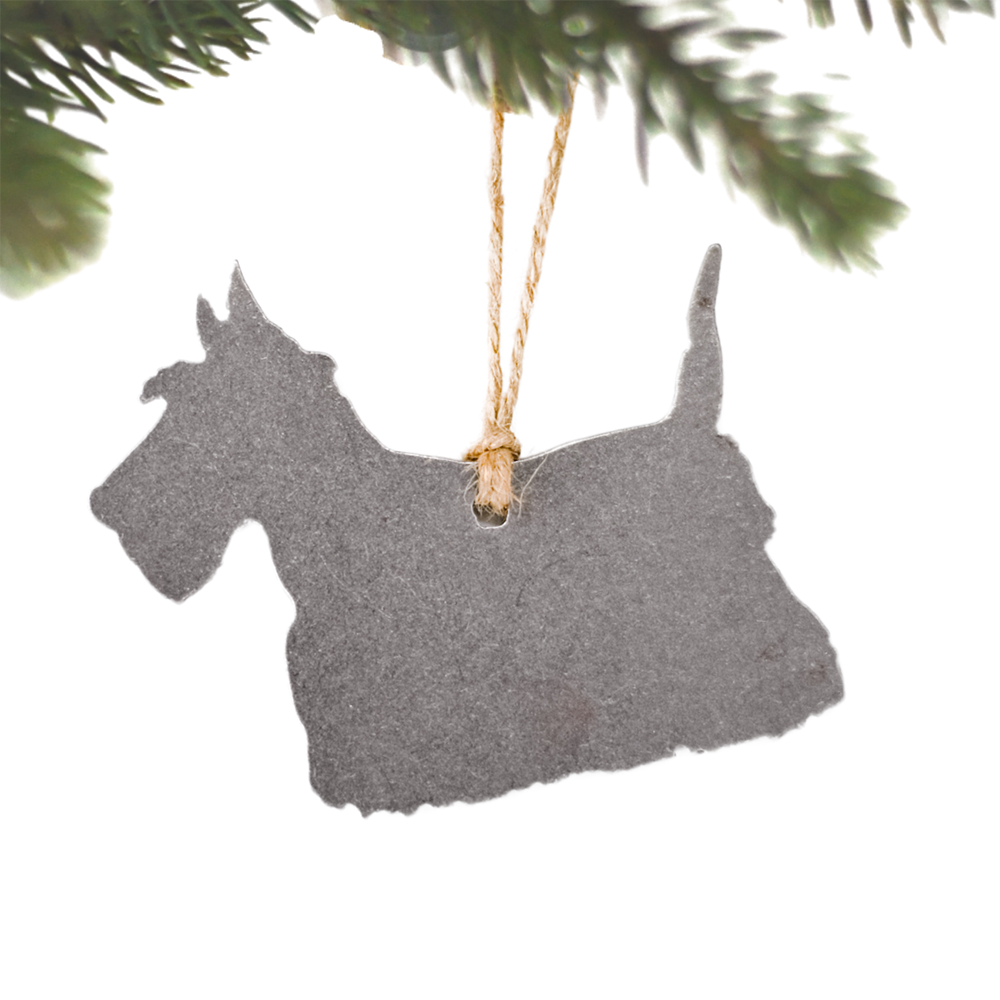 Scottie Ornament made of recycled steel