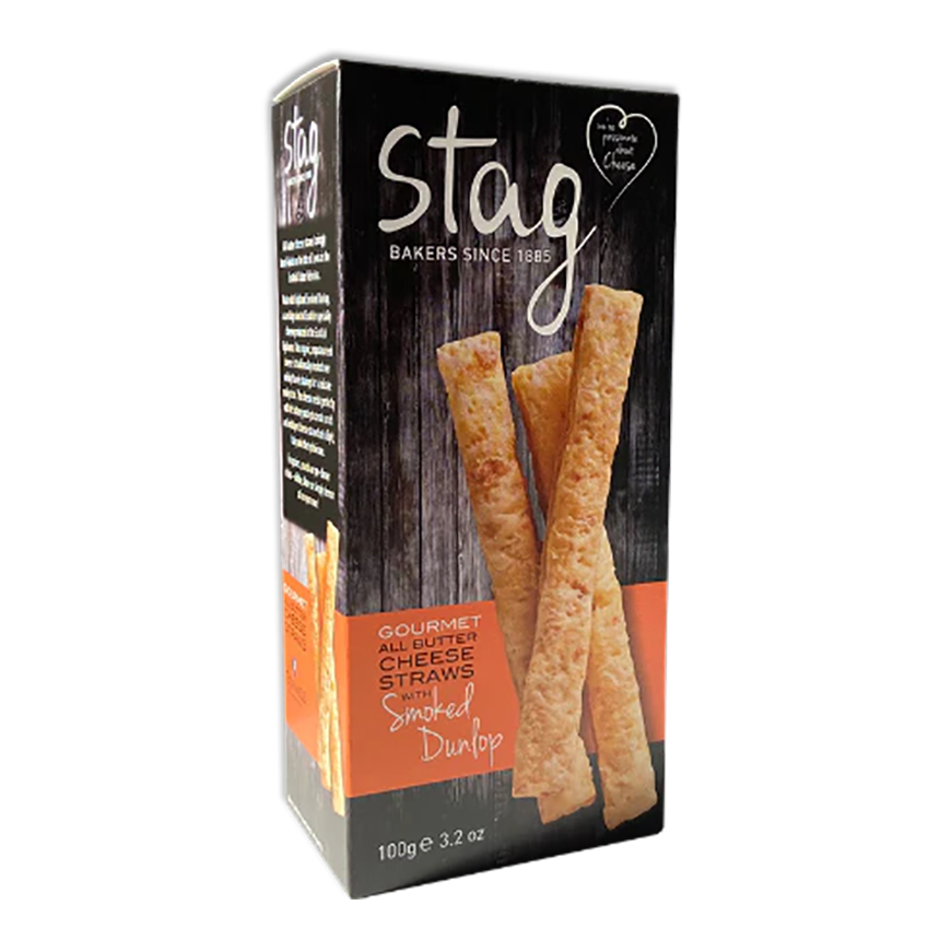 Smoked Dunlop Cheese Straws - 12 per box.