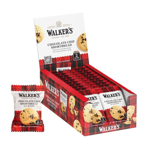 SALE Walker's box of 20 Chocolate Chip Shortbread Rounds in 2 cookie packs