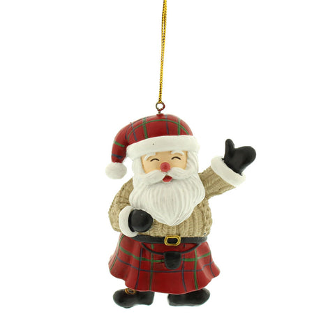 Waving Kilted Santa - Resin